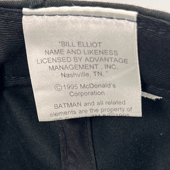 Vtg Batman Forever McDonalds Snapback Cap Hat AJD Black NASCAR Baseball Mens 90s - Picture 10 of 16